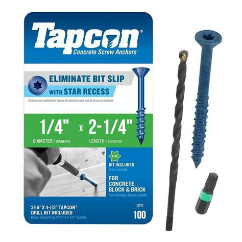 4 tapcon|1 4 tapcon bit size.